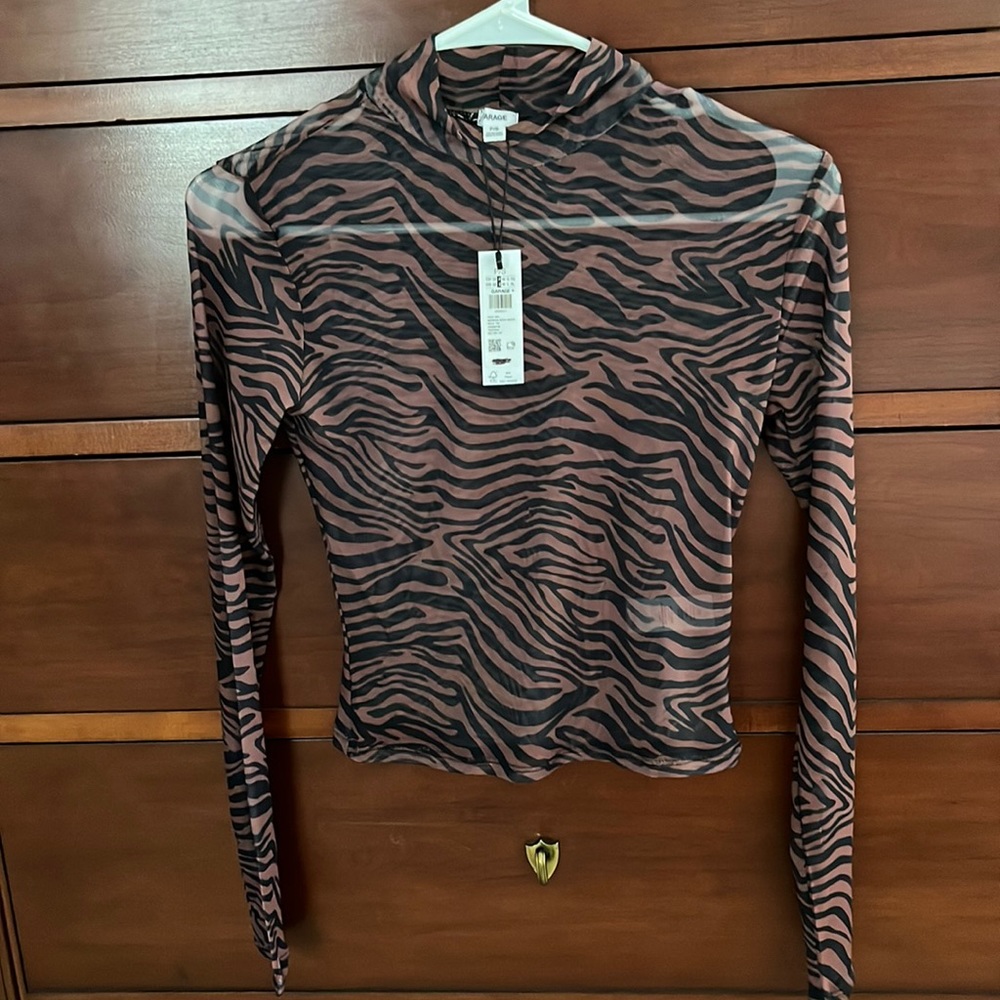 Sheer Animal Print Top